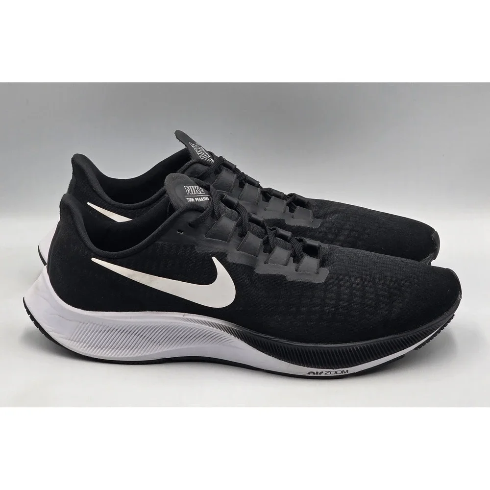 Nike Air Zoom Pegasus 37 Running Shoes Mens Size 12 Black White Road Athletic - Picture 4 of 10